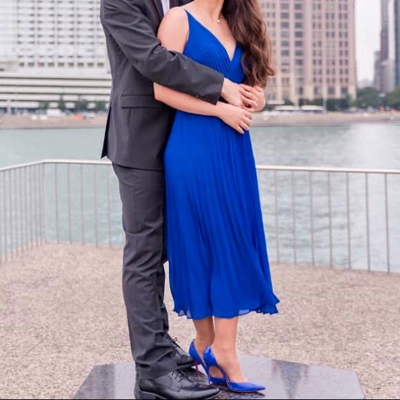 Laundry by Shelli Segal Pleated chiffon midi Dress - Picture 2 of 4